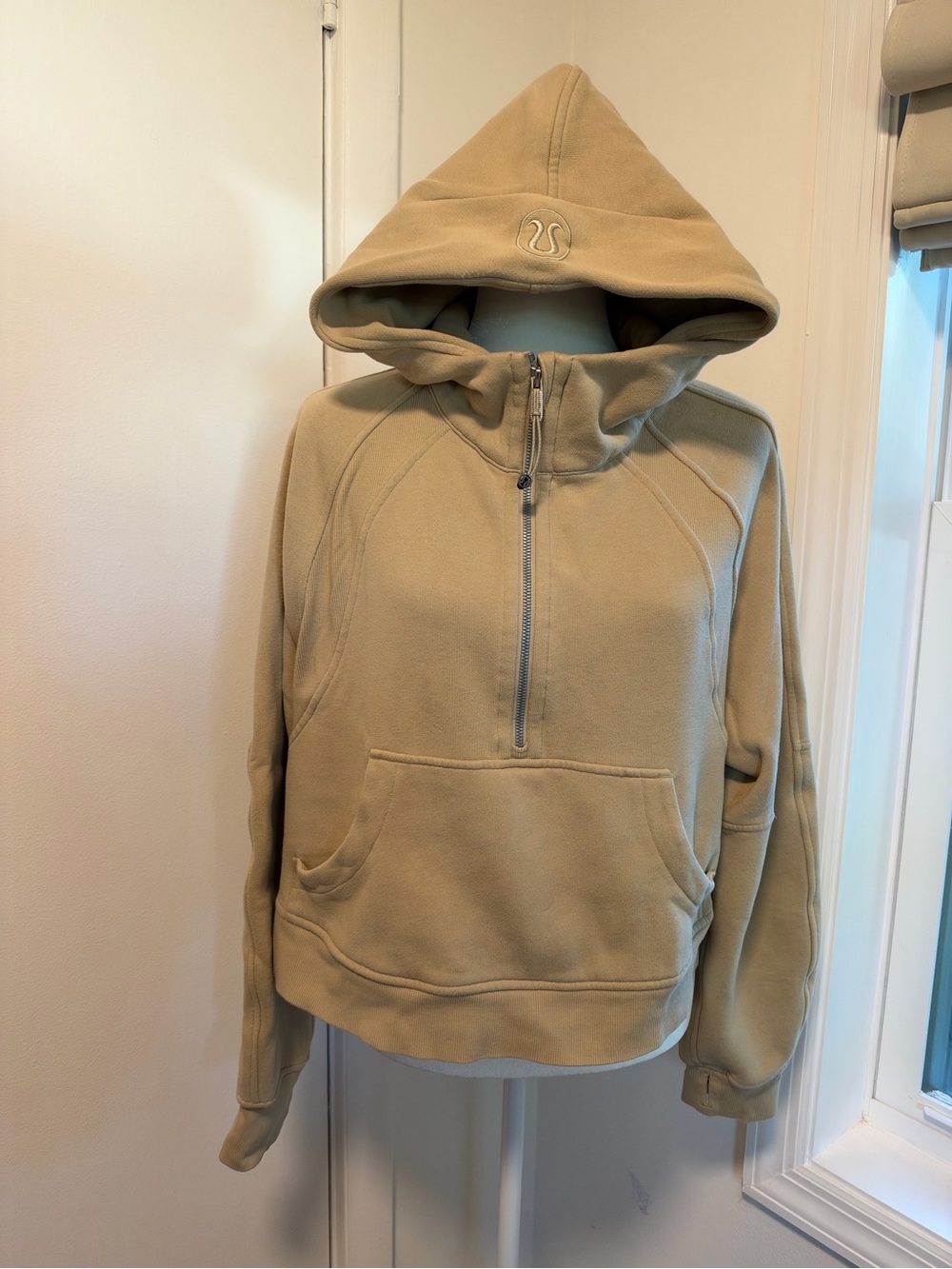 Lululemon Scuba Oversized Half Zip Hoodie Tan Beige M/L